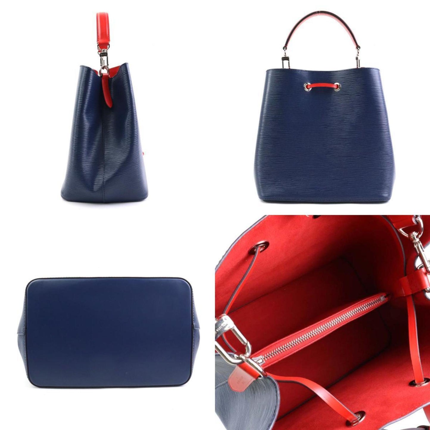 Louis Vuitton Navy Red Color Epi Leather Handbag Shoulder Bag