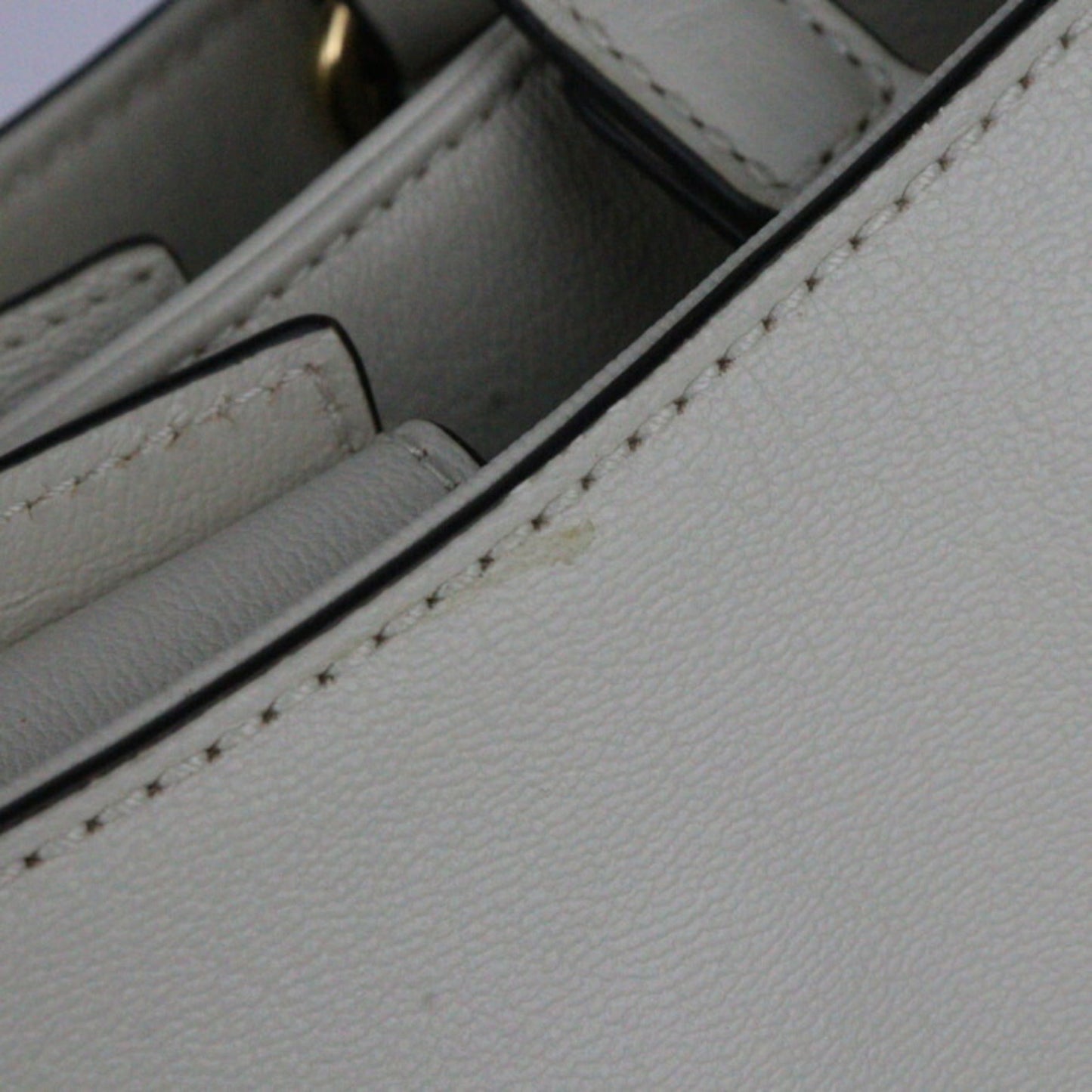 Gucci Ivory Leather Handbag Shoulder Bag Tote Bag