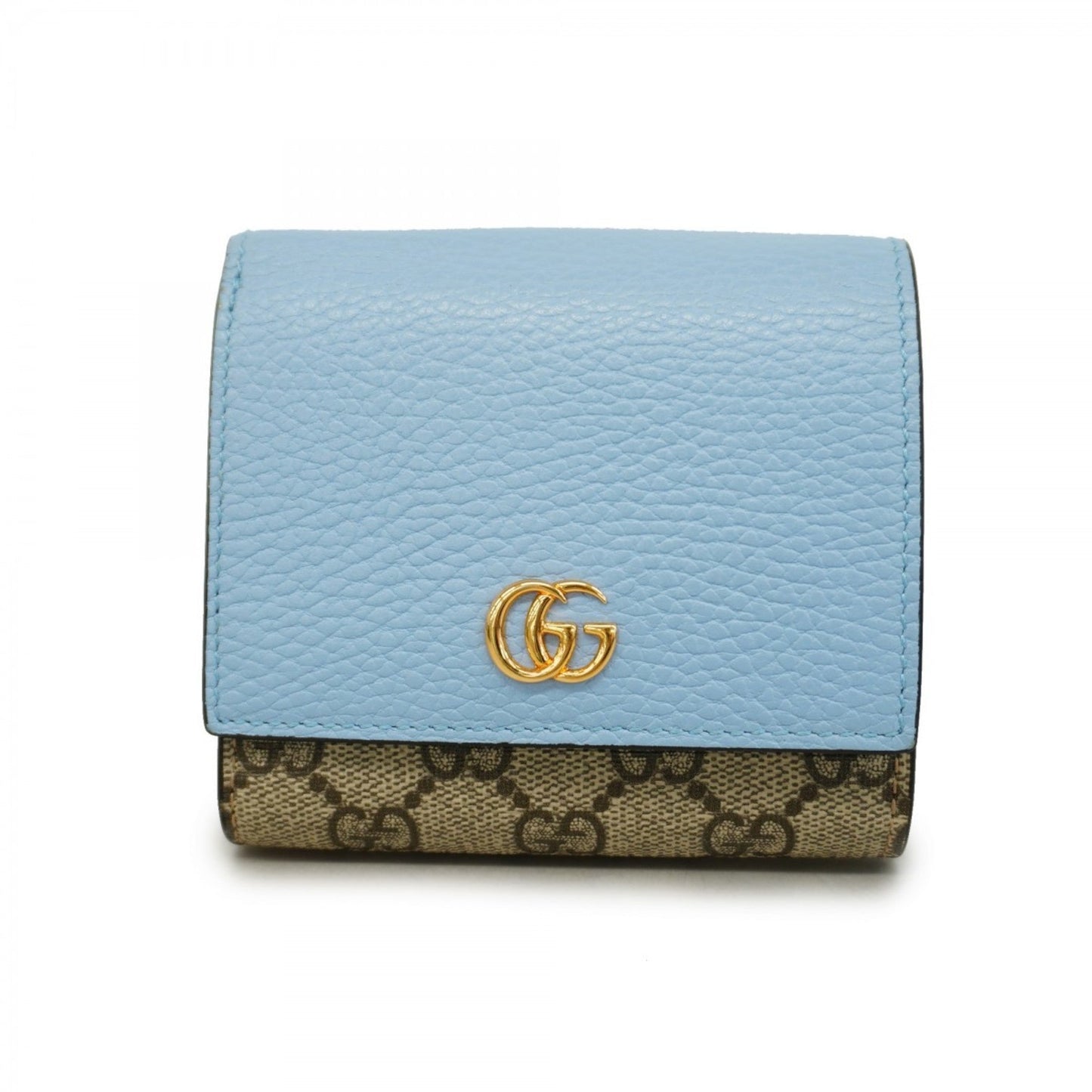 Gucci Blue Brown Pvc Leather Wallet (Tri-Fold) ()