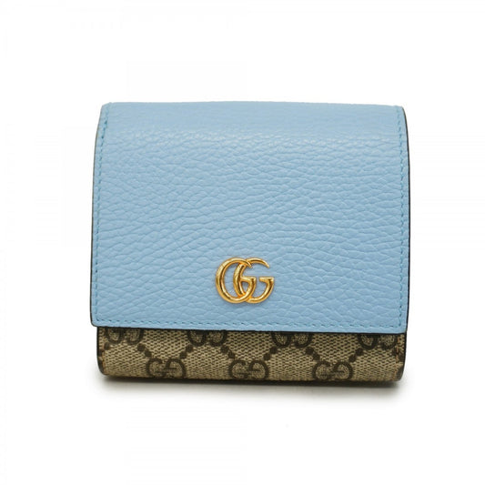 Gucci Blue Brown Pvc Leather Wallet (Tri-Fold) ()