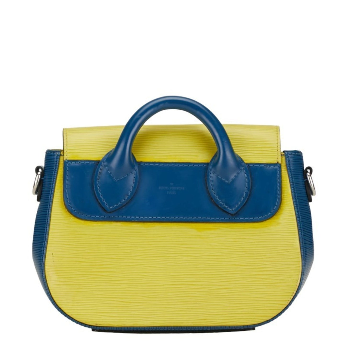Louis Vuitton Dark Blue Yellow Leather Handbag Shoulder Bag
