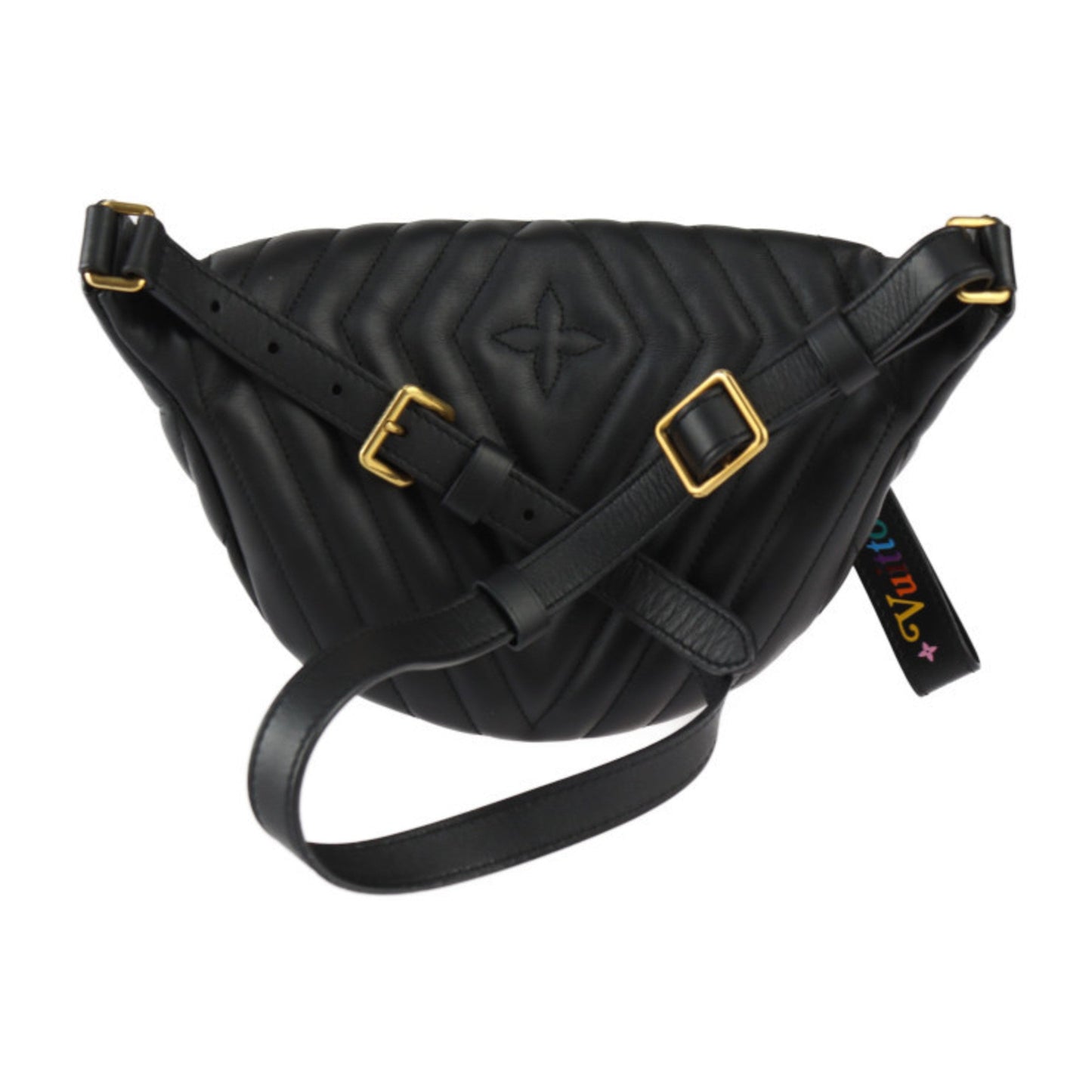 Louis Vuitton Black Leather Fanny Pack Shoulder Bag
