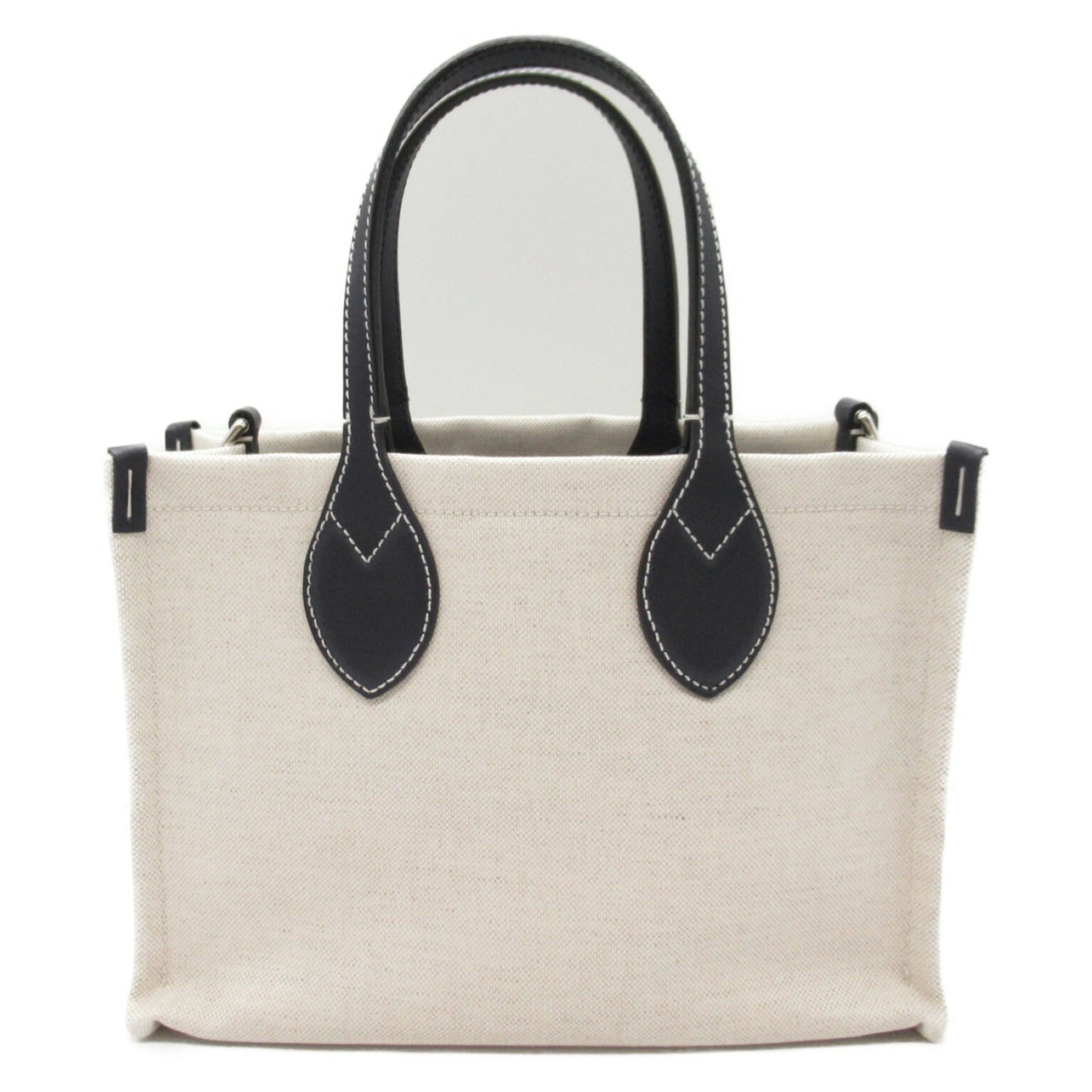 Gucci Navy Canvas Leather Tote Bag
