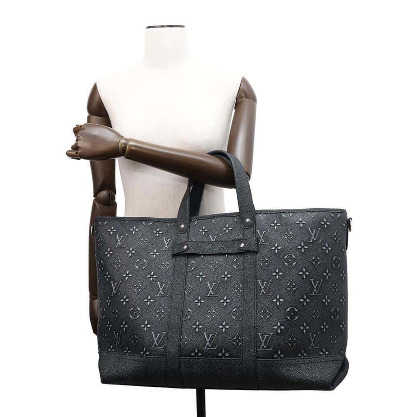 Louis Vuitton Noir Monogram Leather Shoulder Bag Tote Bag