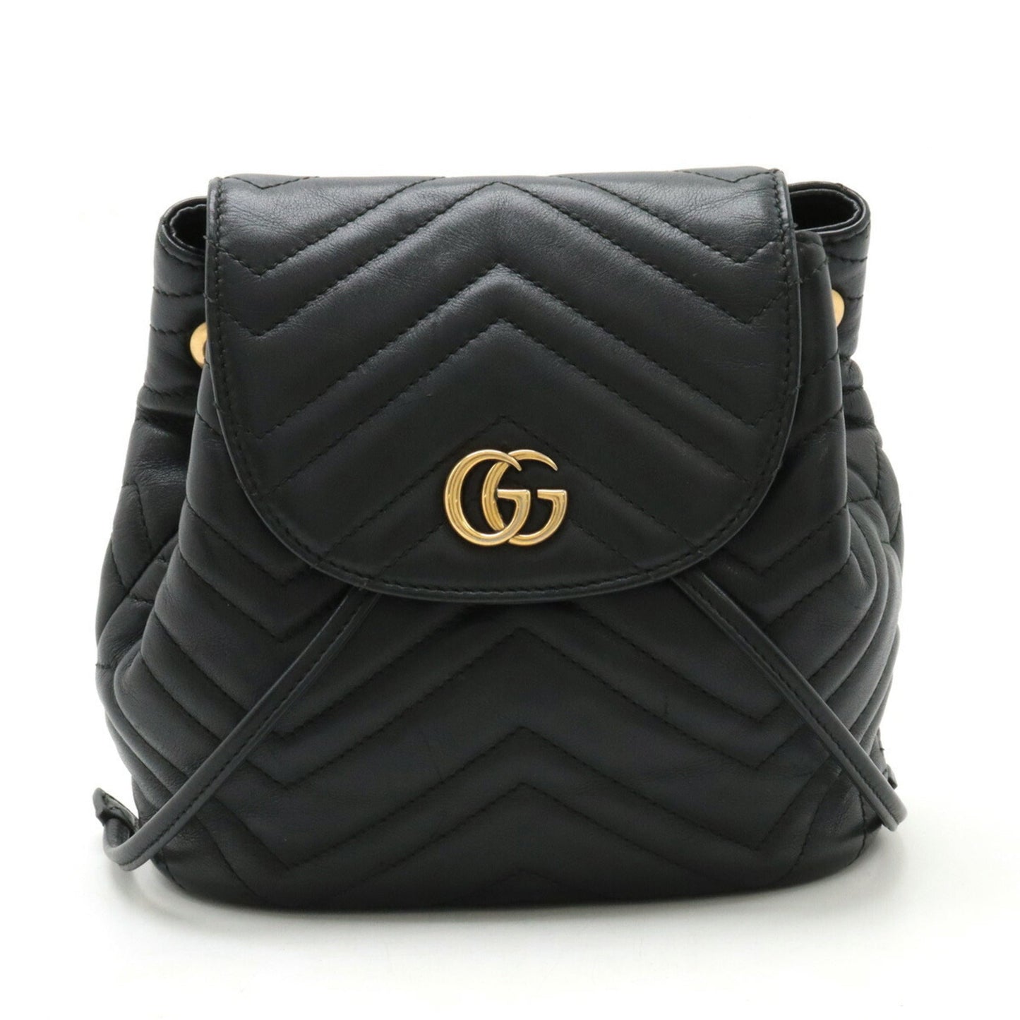 Gucci Gg Marmont Black Leather Backpack ()