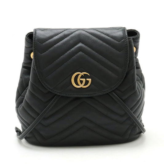 Gucci Gg Marmont Black Leather Backpack ()