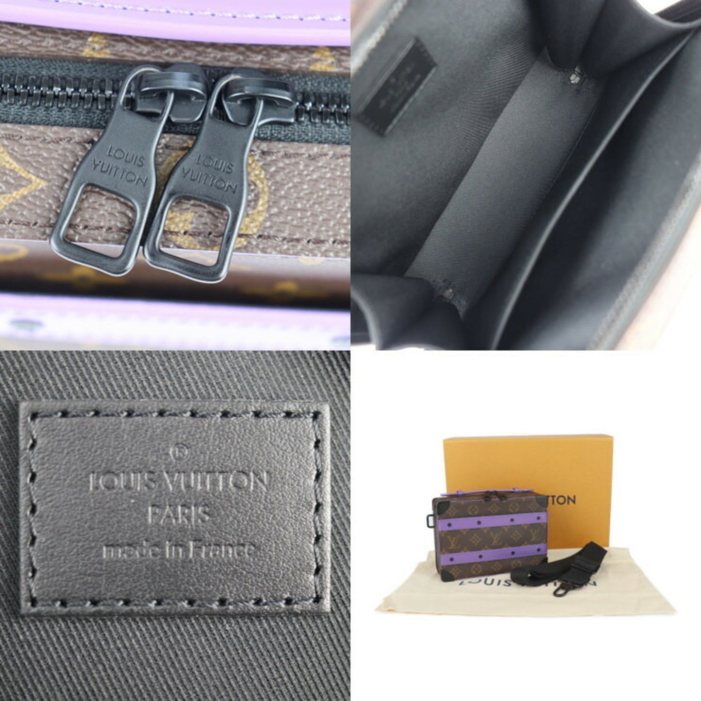 Louis Vuitton Brown Purple Pvc Leather Clutch Bag Handbag Pochette Shoulder Bag
