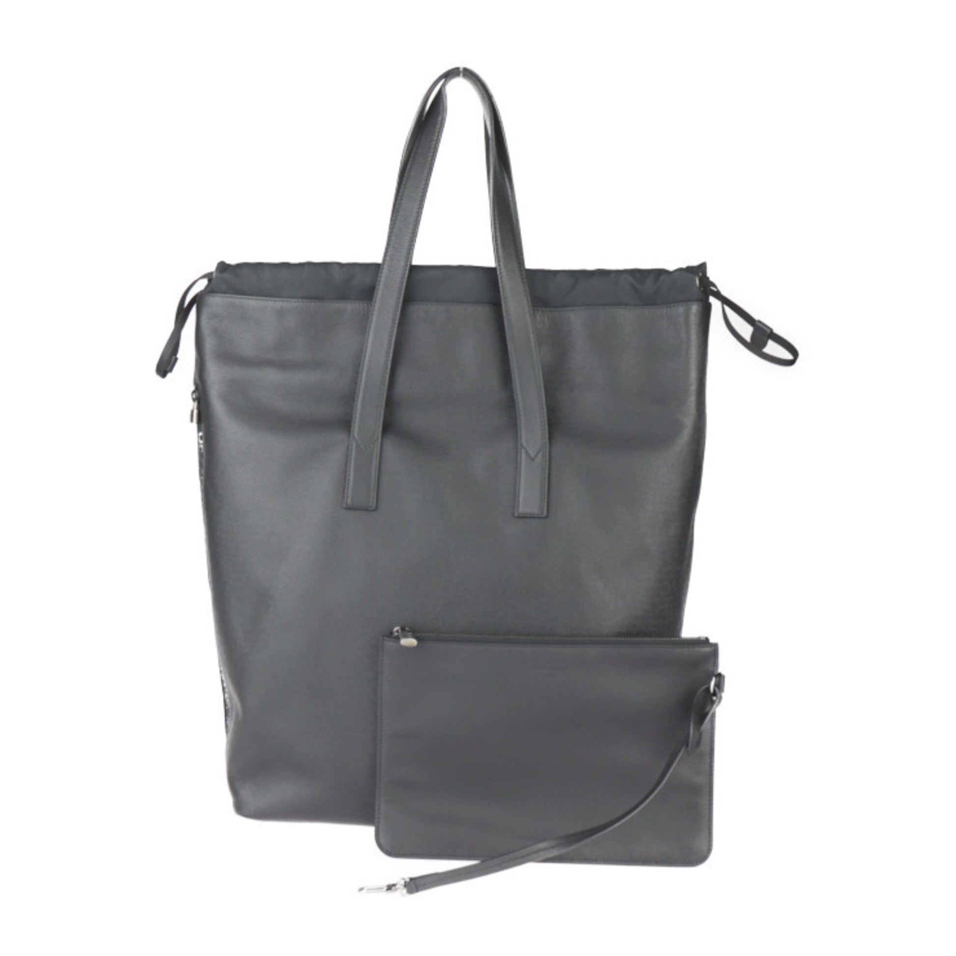 Louis Vuitton Black Taiga Leather Handbag Pouch Shoulder Bag Tote Bag ()