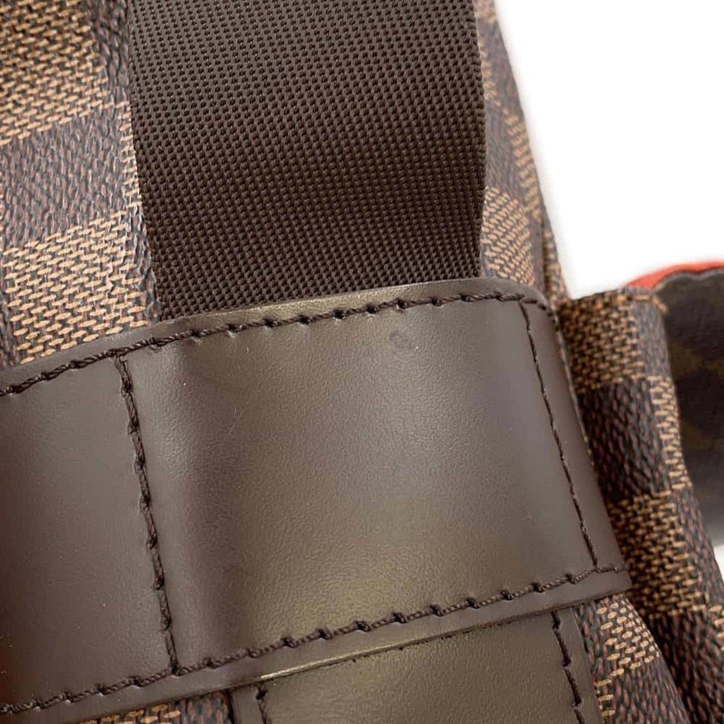 Louis Vuitton Brown Red Color Damier Canvas Shoulder Bag