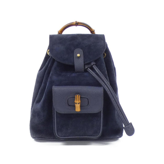 Gucci Navy Suede Leather Backpack ()