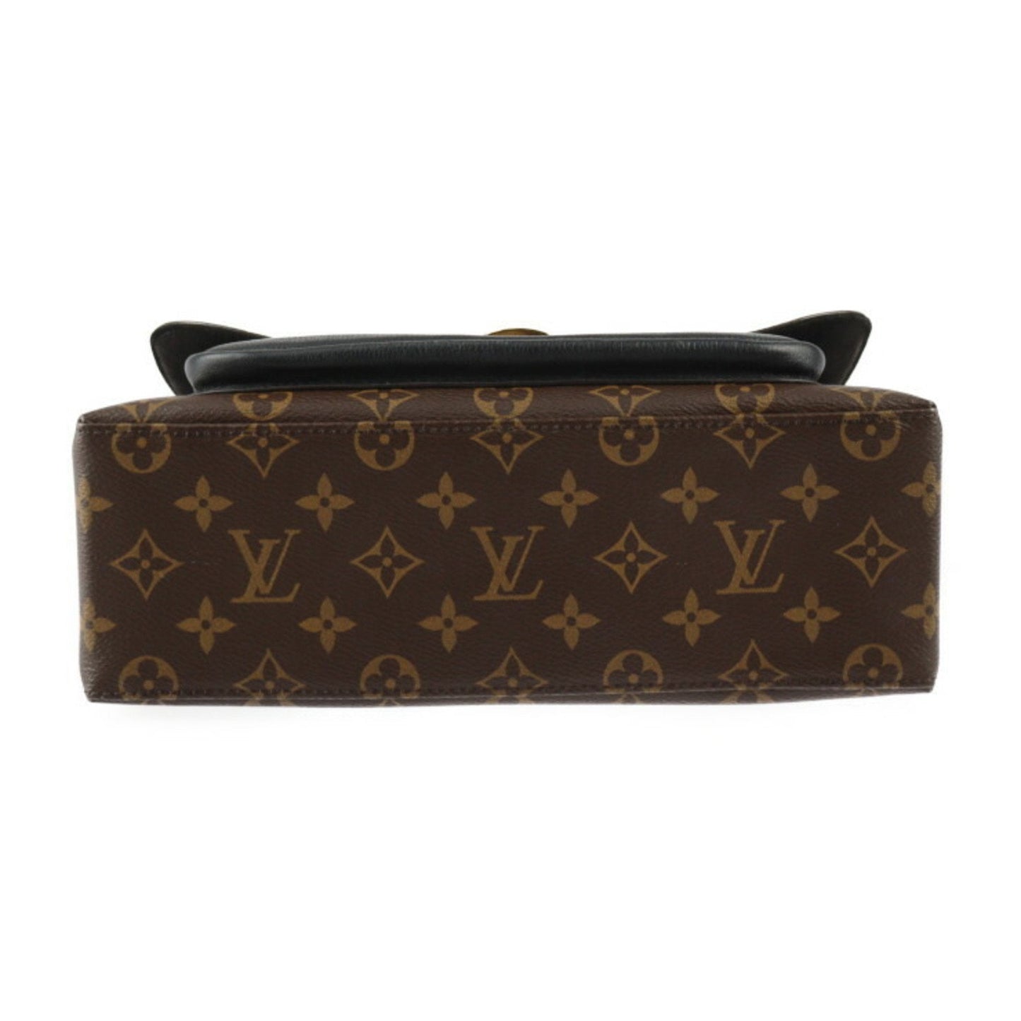 Louis Vuitton Black Brown Monogram Leather Handbag Shoulder Bag