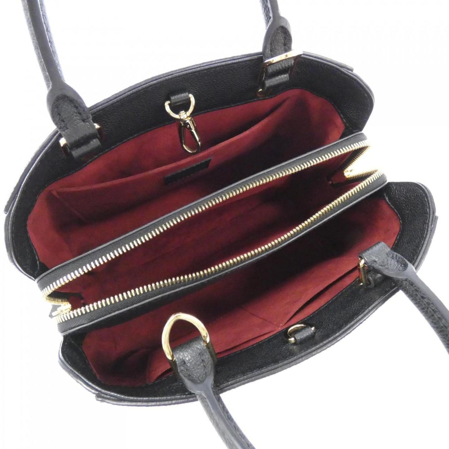 Louis Vuitton Beige Black Leather Handbag Shoulder Bag