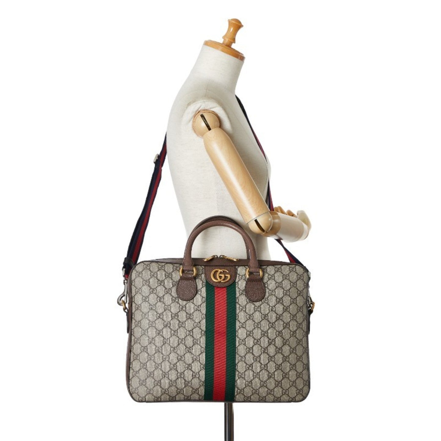 Gucci Beige Brown Pvc Leather Handbag Shoulder Bag