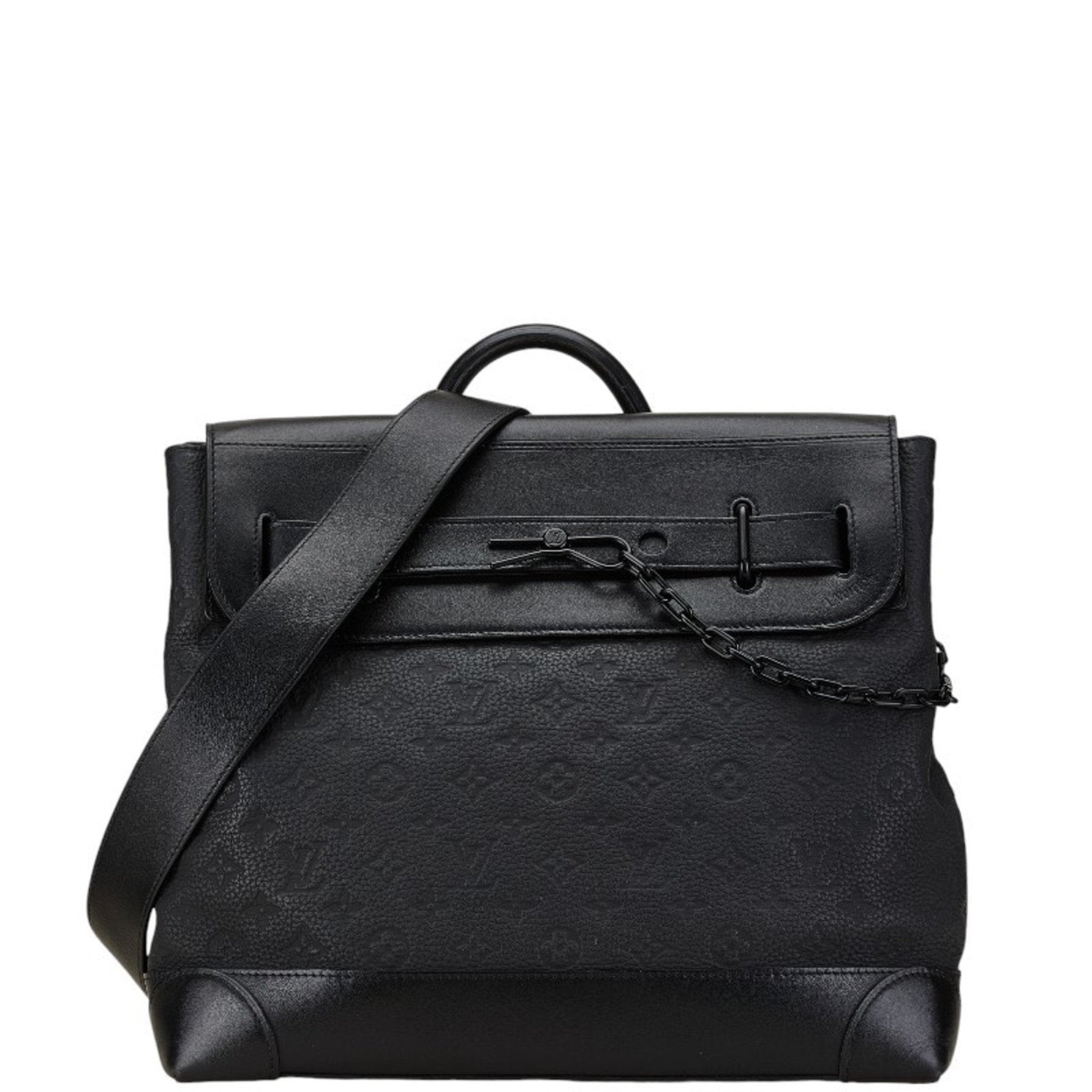 Louis Vuitton Black Noir Leather Handbag Shoulder Bag ()