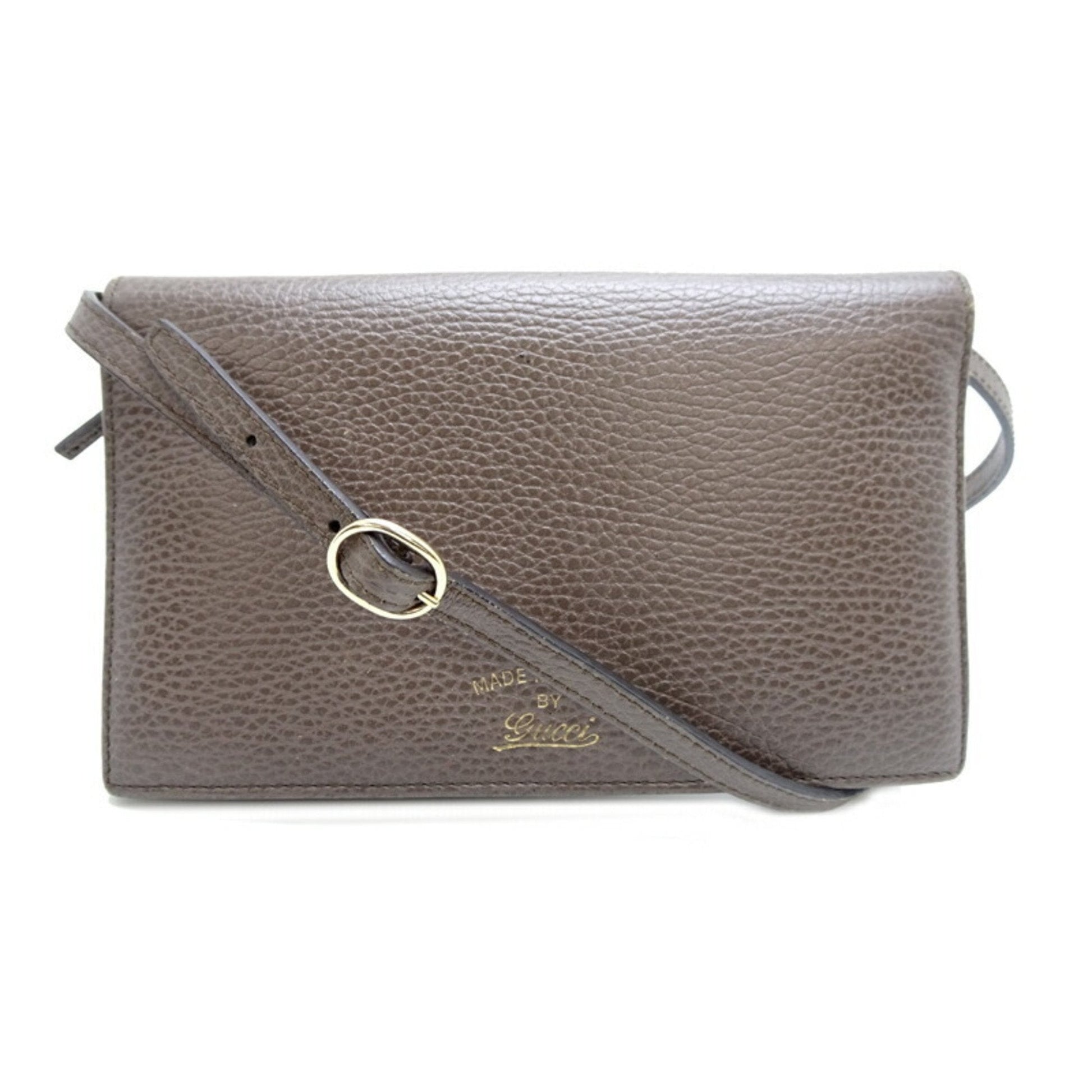 Gucci Grayish Pink Leather Chain/Shoulder Wallet ()