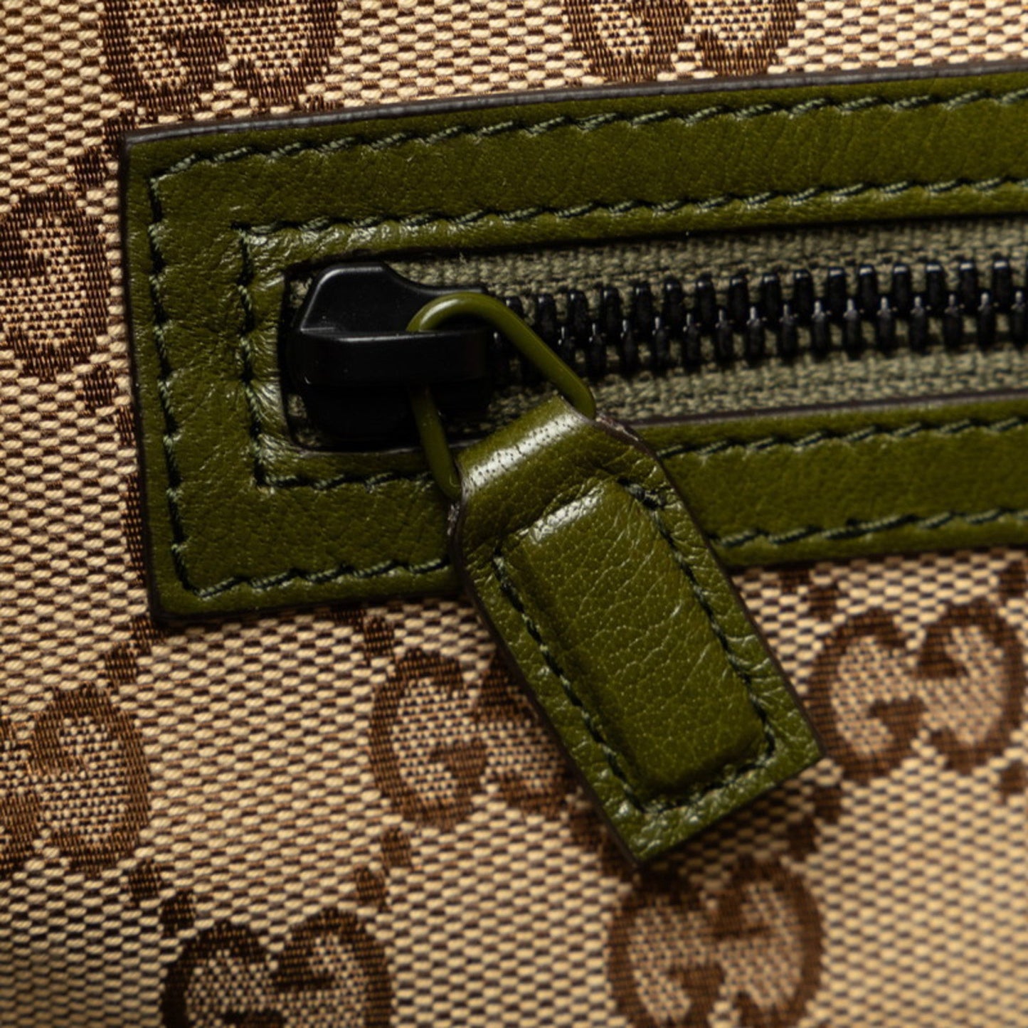 Gucci Khaki Leather Tote Bag