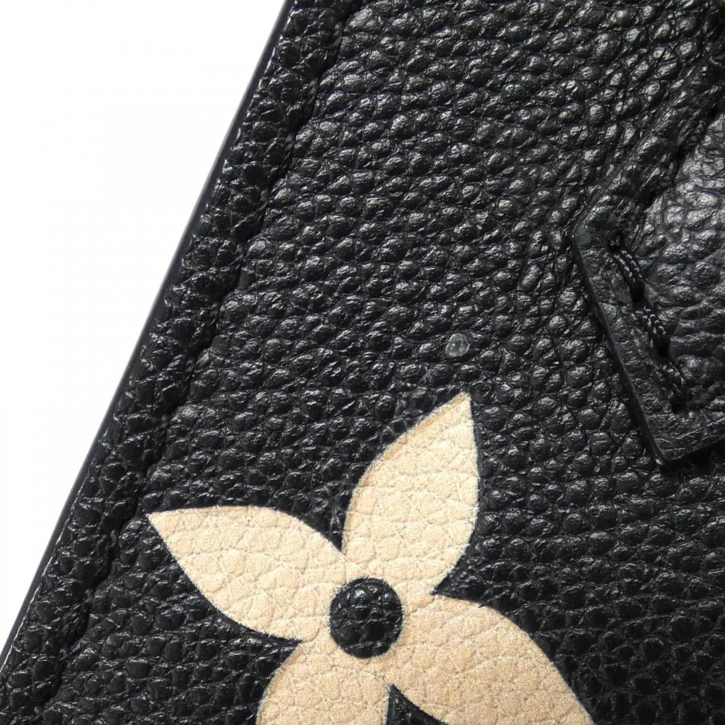 Louis Vuitton Beige Black Leather Shoulder Bag