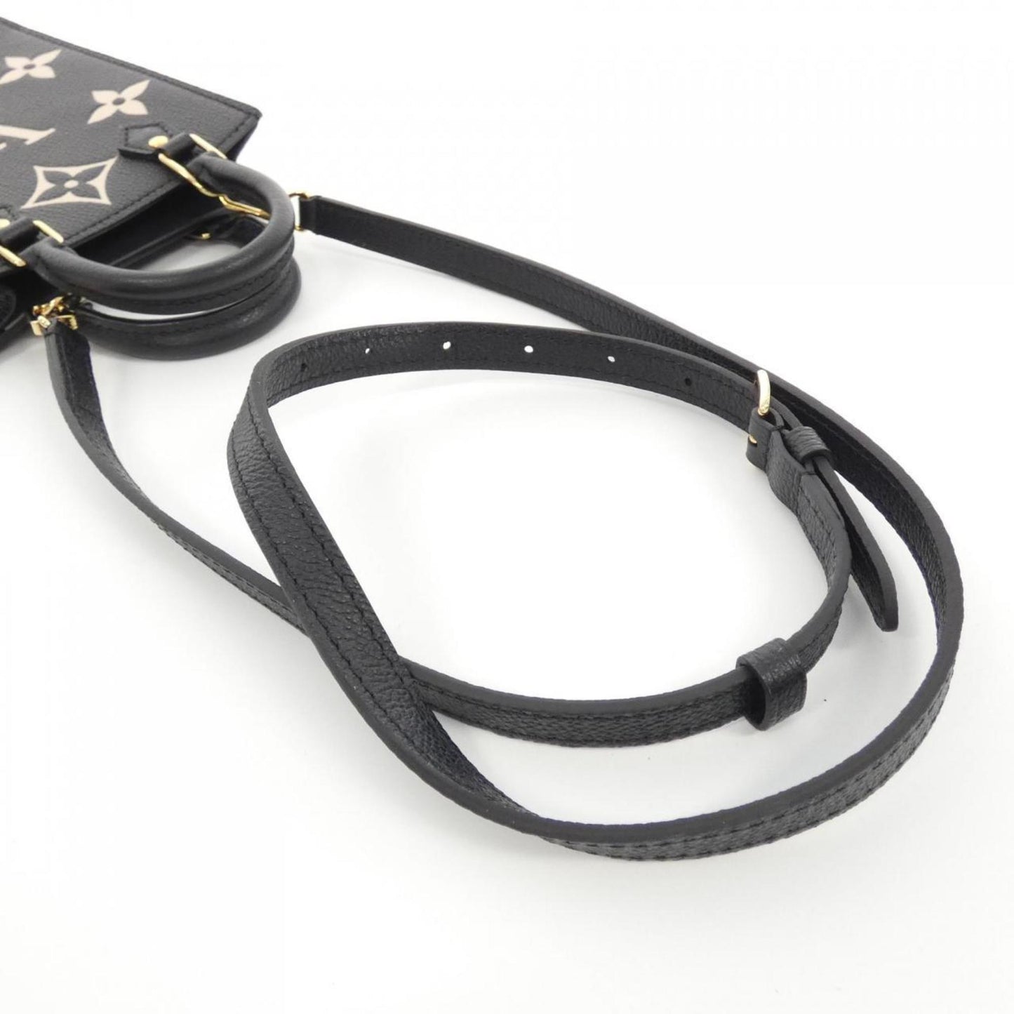 Louis Vuitton Beige Black Leather Shoulder Bag