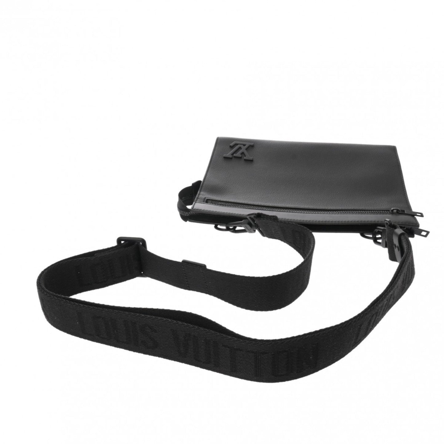 Louis Vuitton Noir Leather Pouch Shoulder Bag