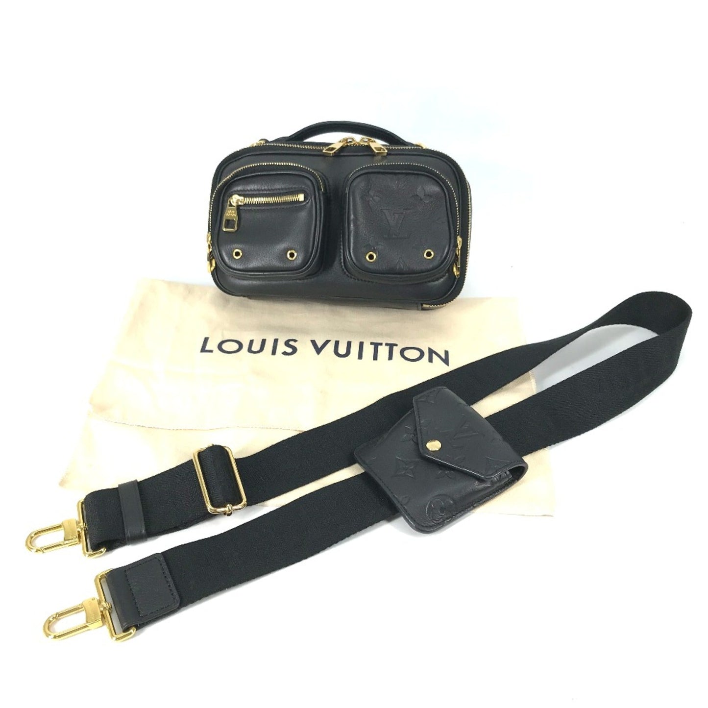 Louis Vuitton Black Leather Shoulder Bag