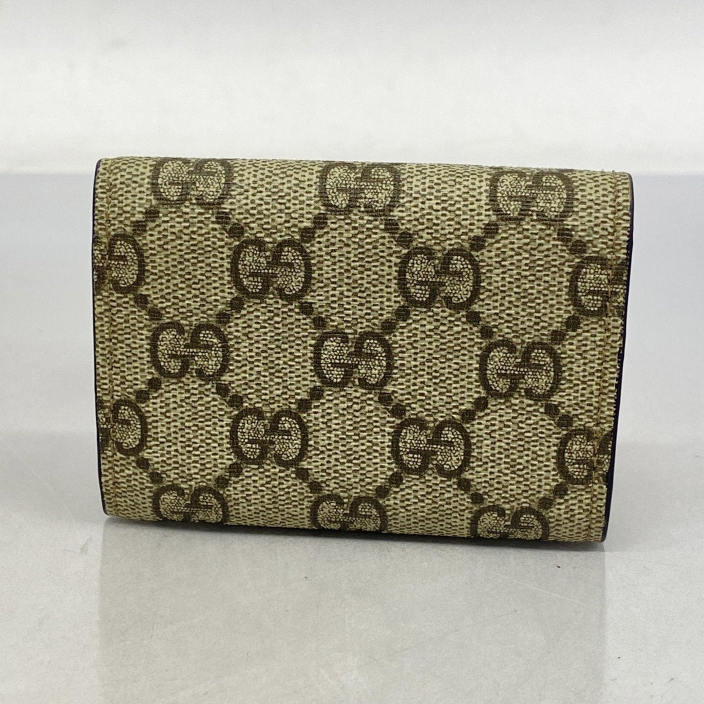 Gucci Brown Navy Pvc Wallet (Tri-Fold)