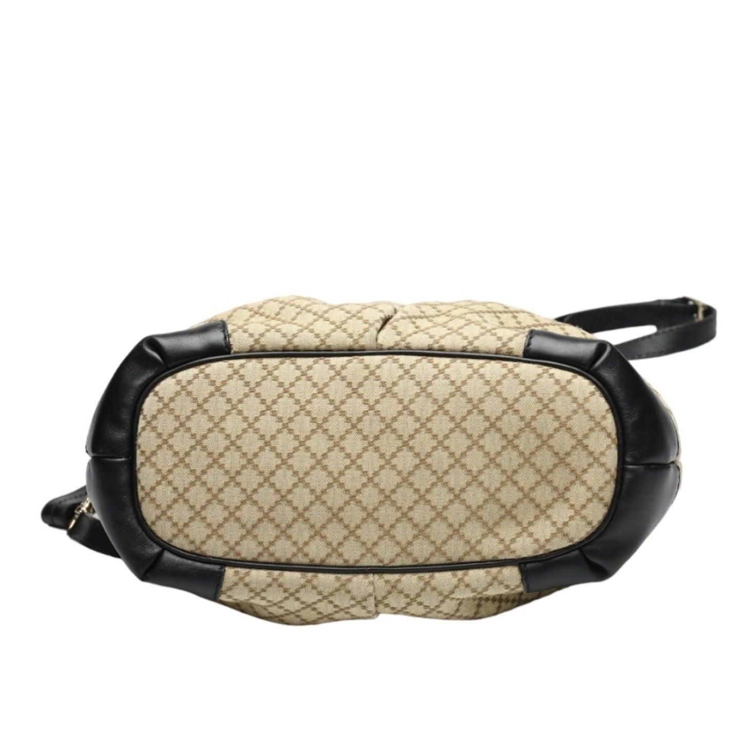 Gucci Beige Black Canvas Shoulder Bag