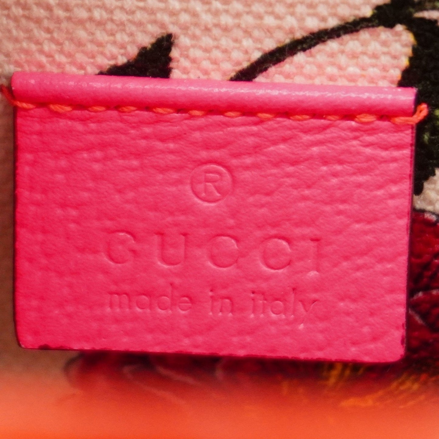 Gucci Pink White Canvas Leather Tote Bag