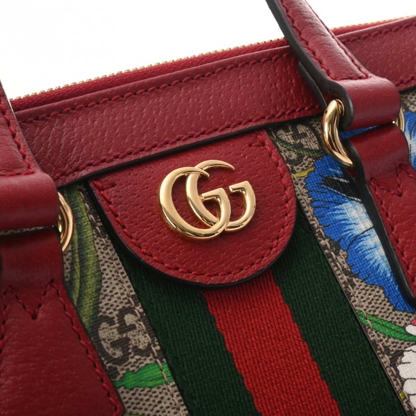 Gucci Multi-Color Red Color Gg Supreme Canvas Leather Handbag