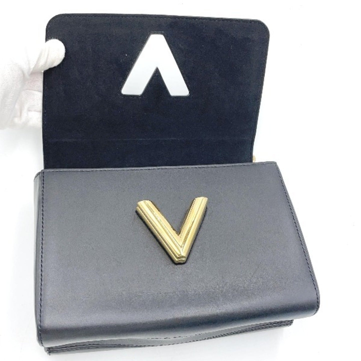 Louis Vuitton Black Leather Shoulder Bag