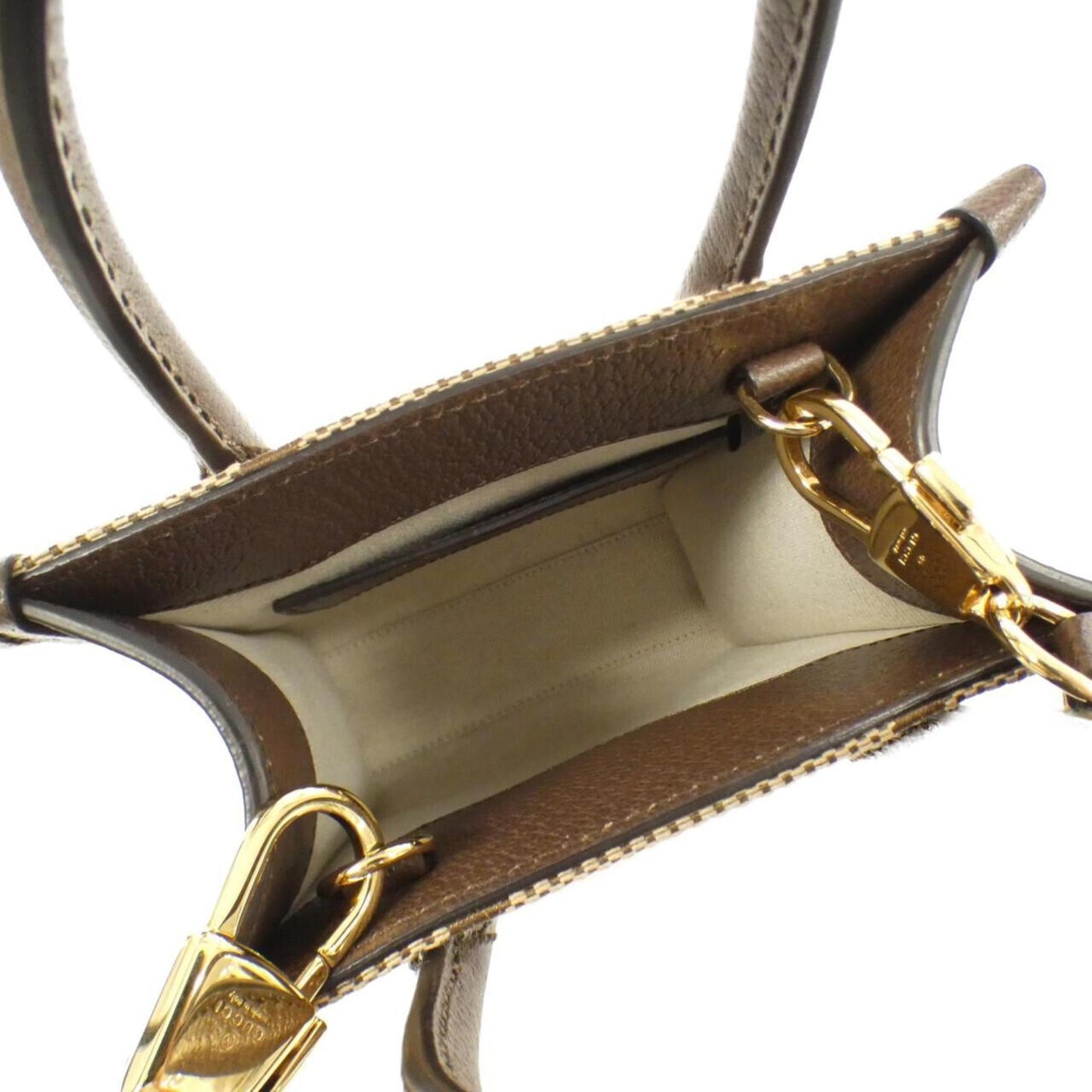 Gucci Brown Camel Canvas Leather Handbag