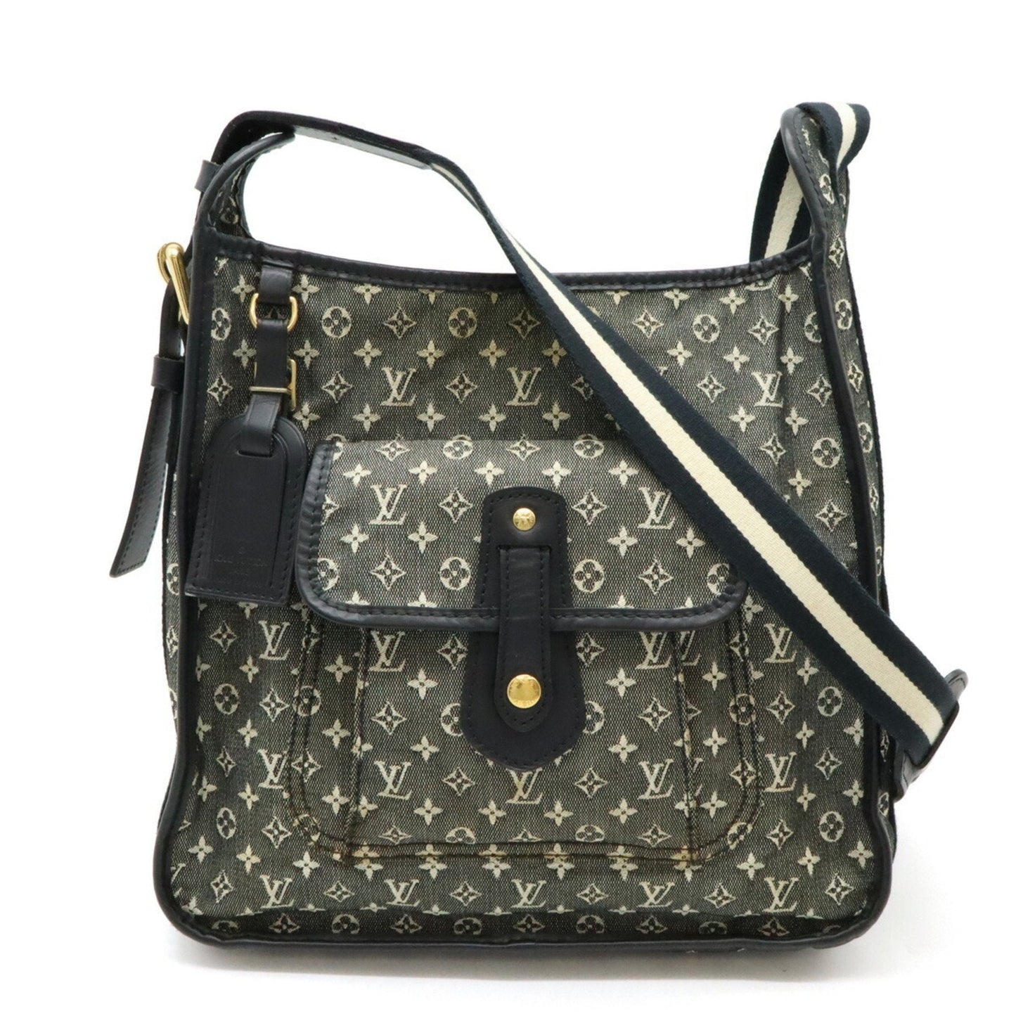 Louis Vuitton Noir Canvas Leather Shoulder Bag ()