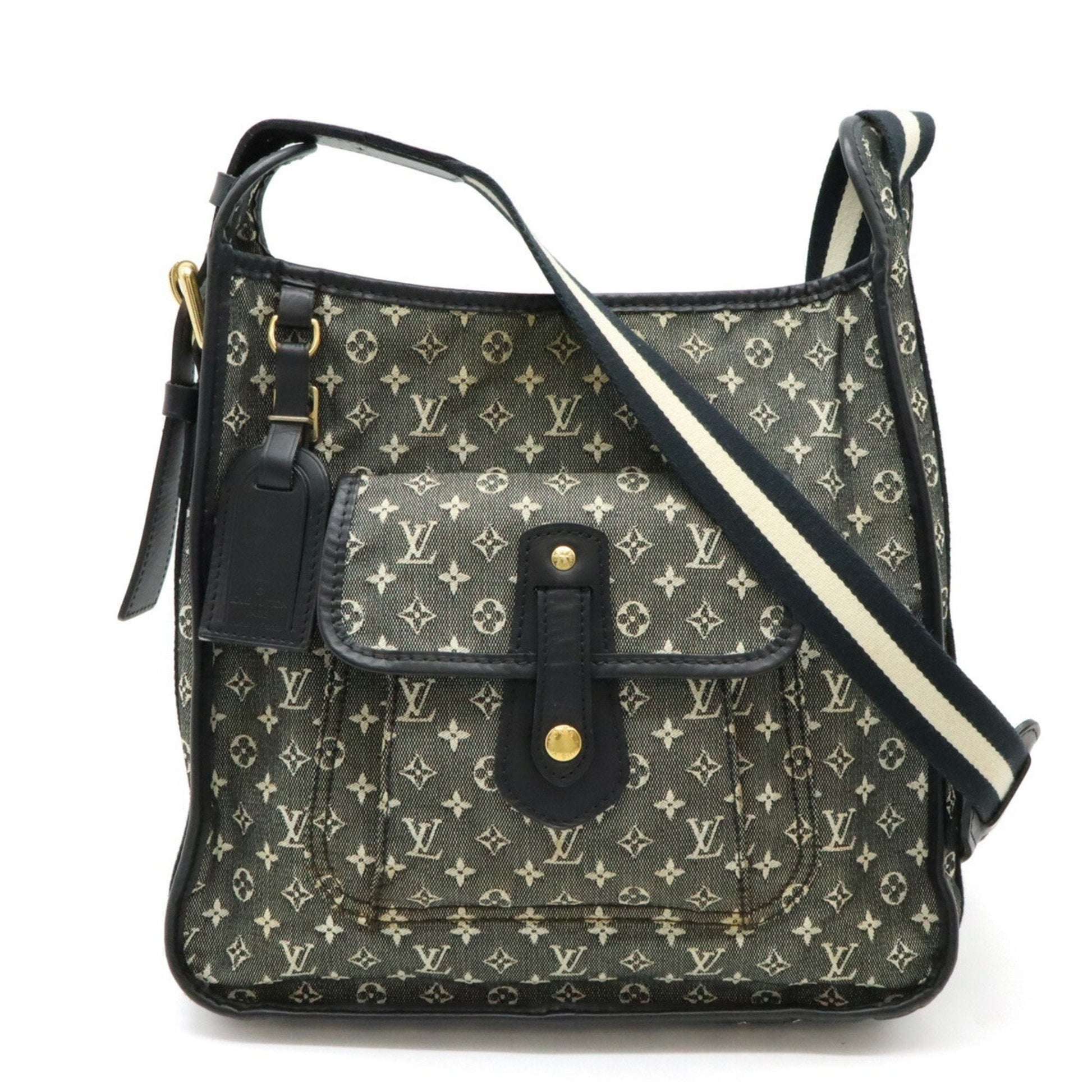 Louis Vuitton Noir Canvas Leather Shoulder Bag ()