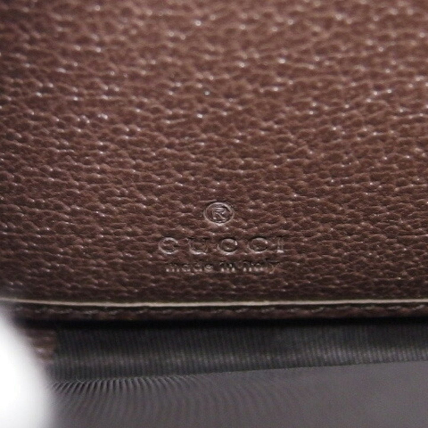 Gucci Beige Dark Brown Canvas Leather Long Wallet (Bi-Fold)