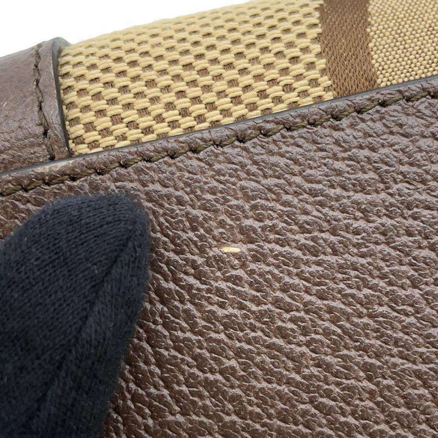 Gucci Beige Brown Canvas Leather Shoulder Bag Tote Bag