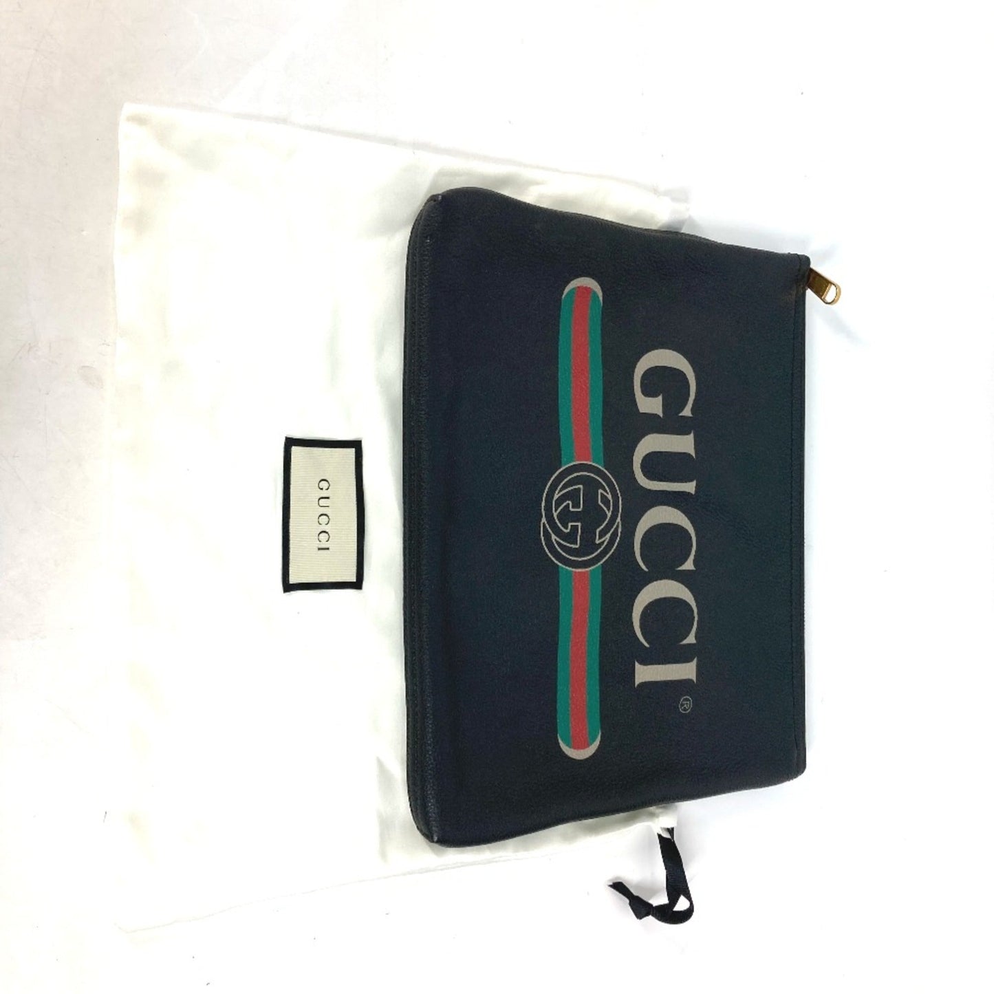 Gucci Black Leather Clutch Bag