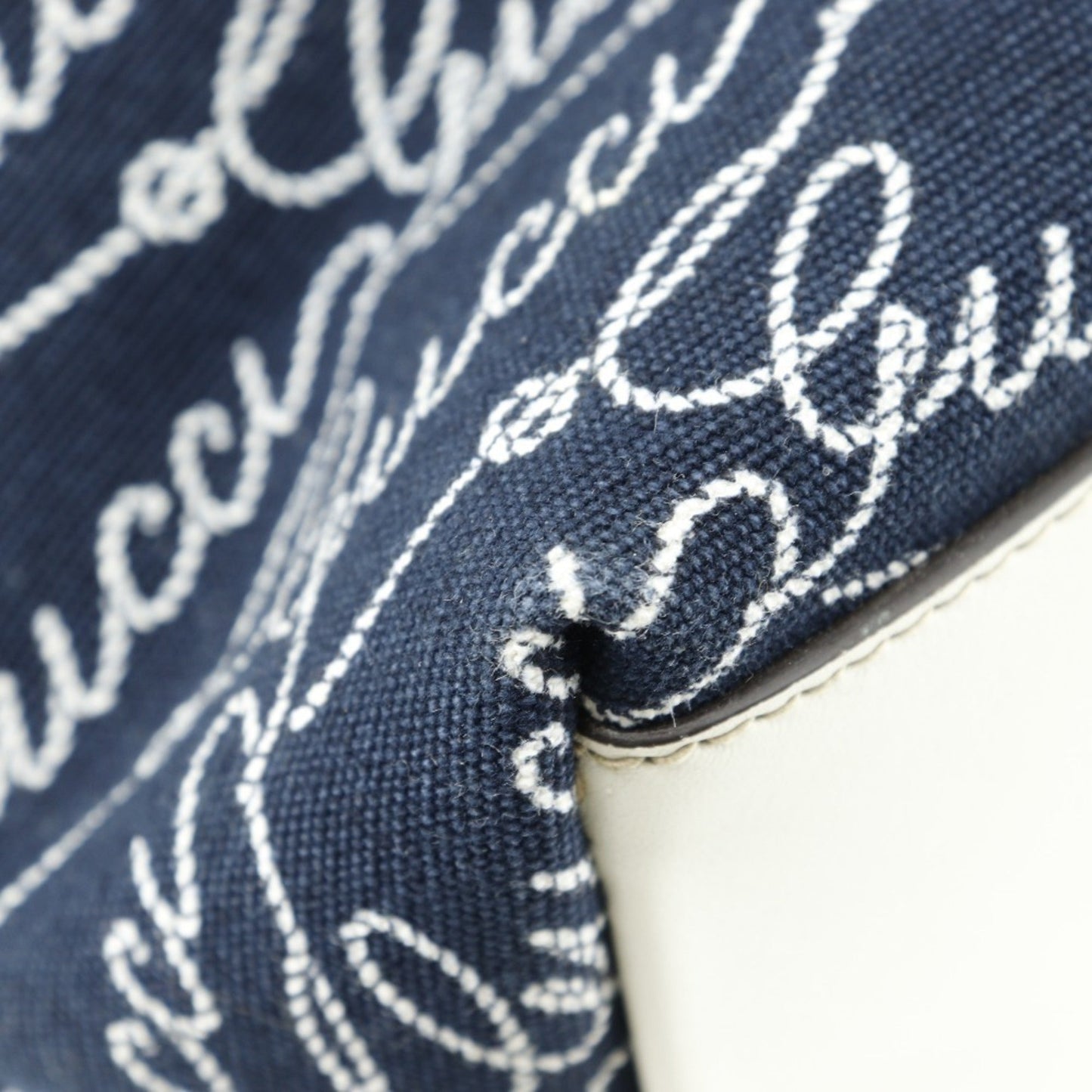 Gucci Navy Canvas Tote Bag