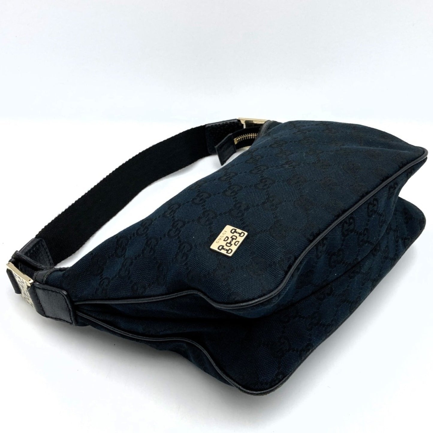 Gucci Black Gg Canvas Shoulder Bag