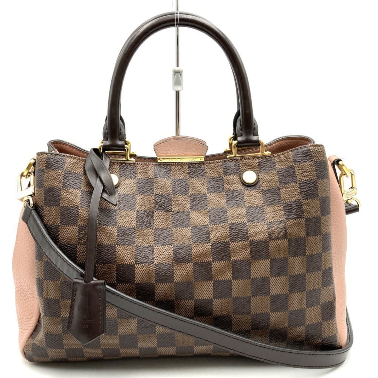 Louis Vuitton Brown Damier Canvas Leather Handbag Shoulder Bag ()