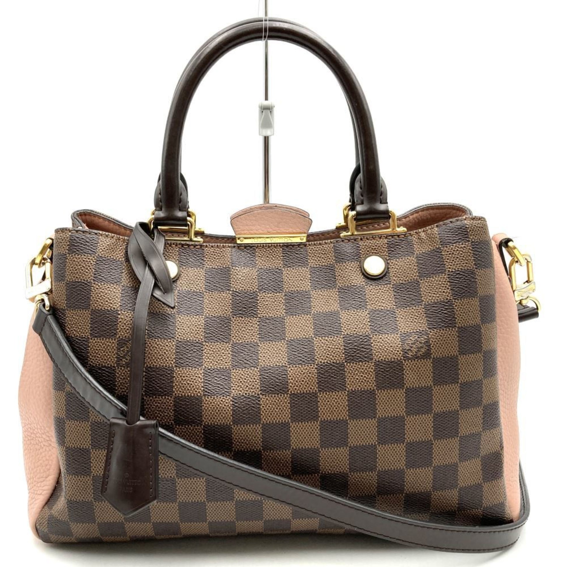 Louis Vuitton Brown Damier Canvas Leather Handbag Shoulder Bag ()