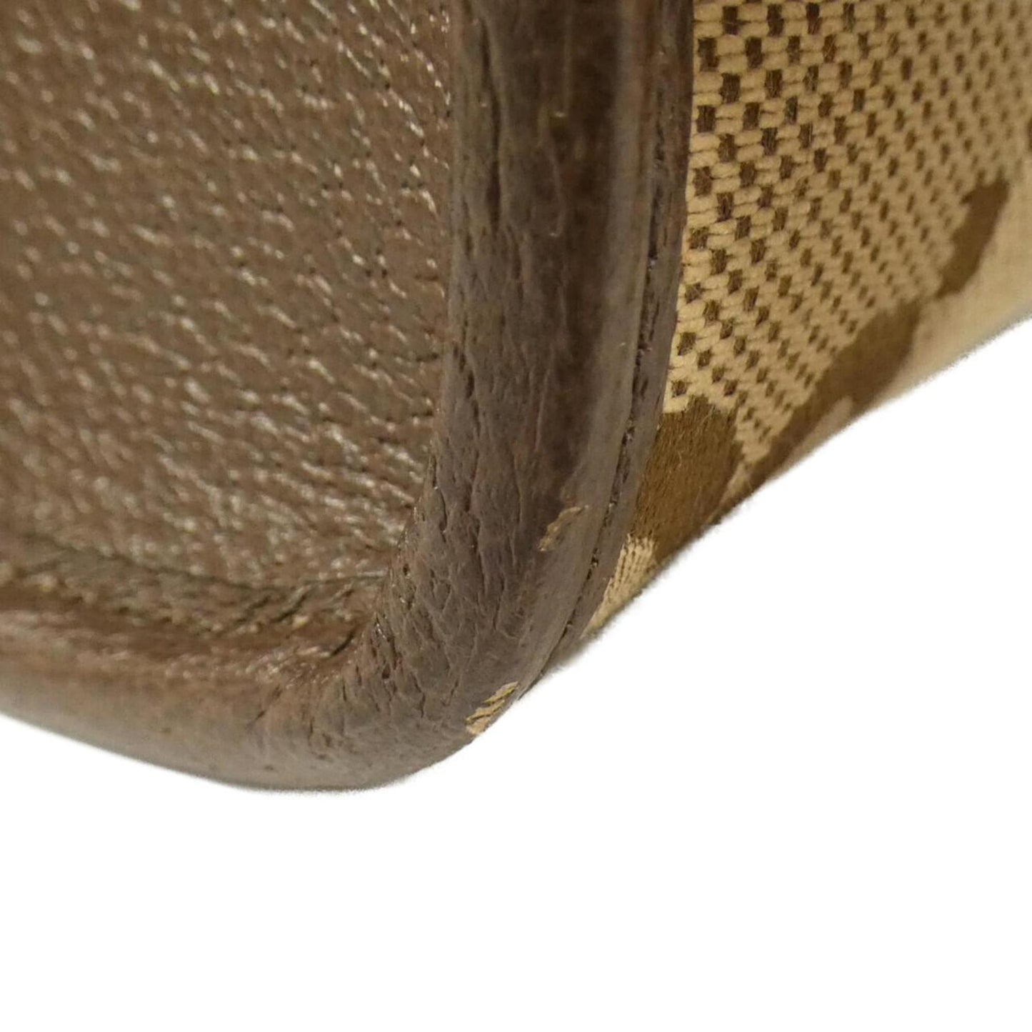 Gucci Brown Camel Canvas Leather Handbag