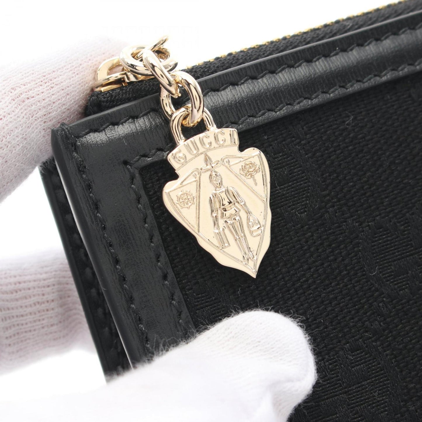 Gucci Black Canvas Leather Wallet (Bi-Fold)