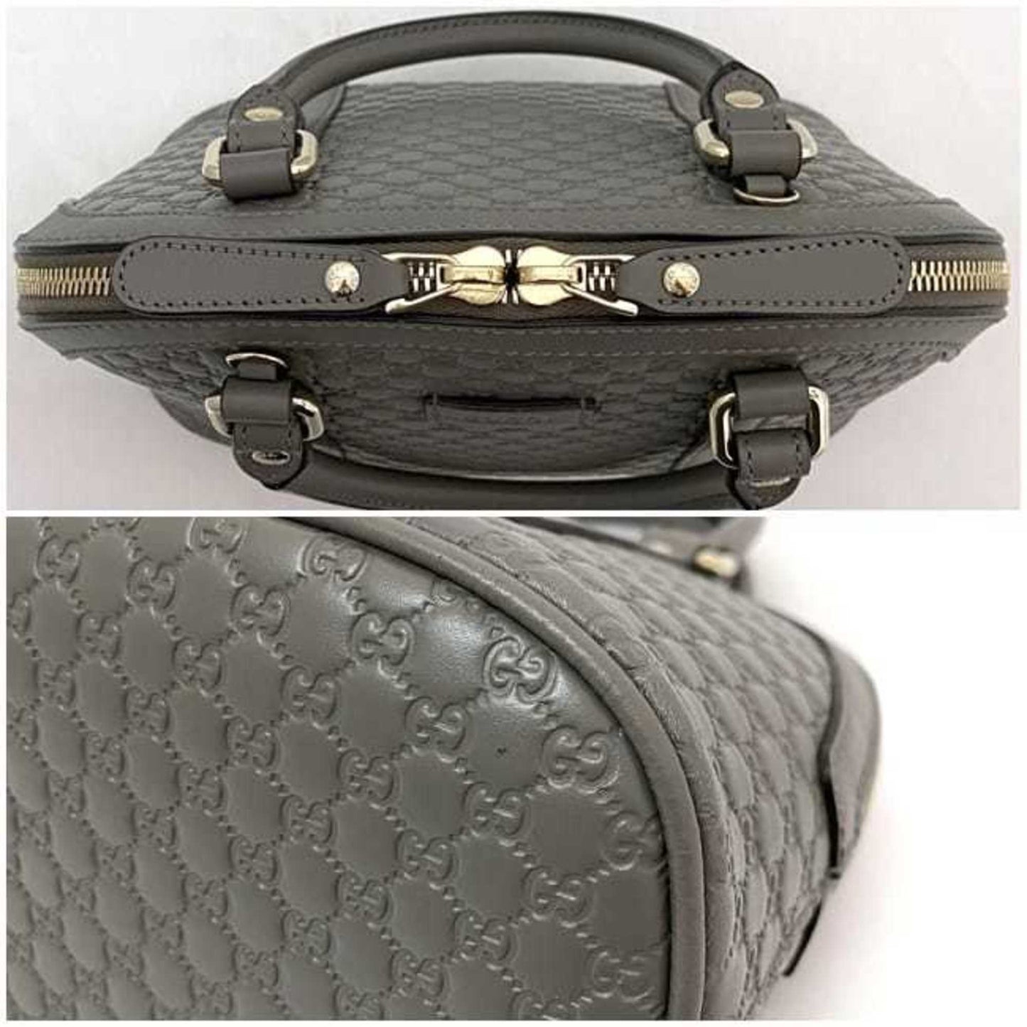 Gucci Gray Leather Handbag Shoulder Bag