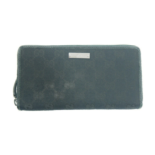 Gucci Black Canvas Leather Long Wallet (Bi-Fold) ()