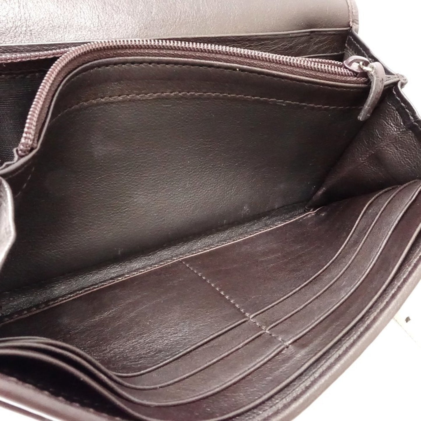 Gucci Dark Brown Leather Long Wallet (Bi-Fold)