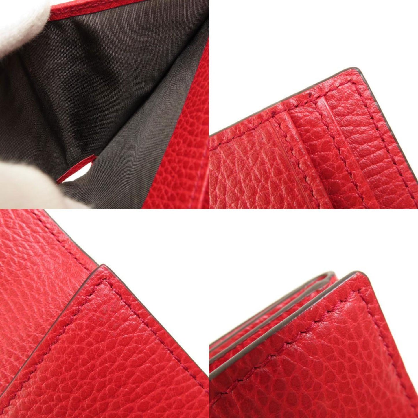 Gucci Red Color Leather Wallet (Bi-Fold)