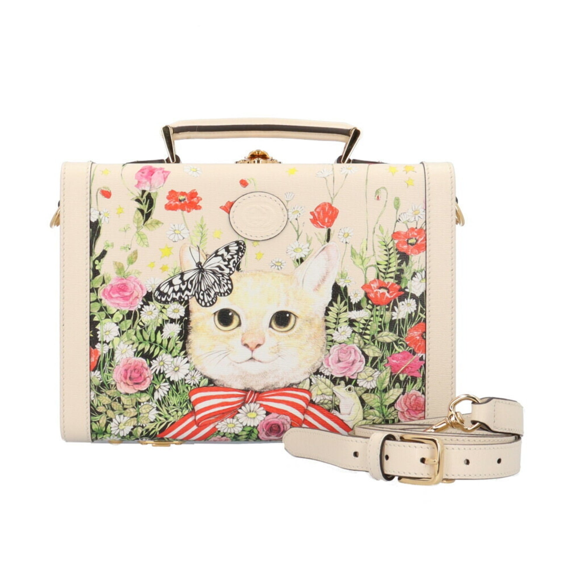 Gucci Daily Multi-Color White Leather Shoulder Bag ()