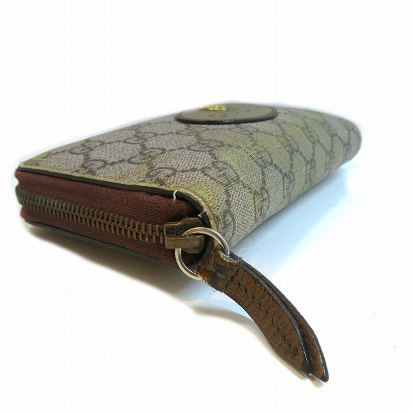 Gucci Beige Yellow Pvc Leather Long Wallet (Bi-Fold)