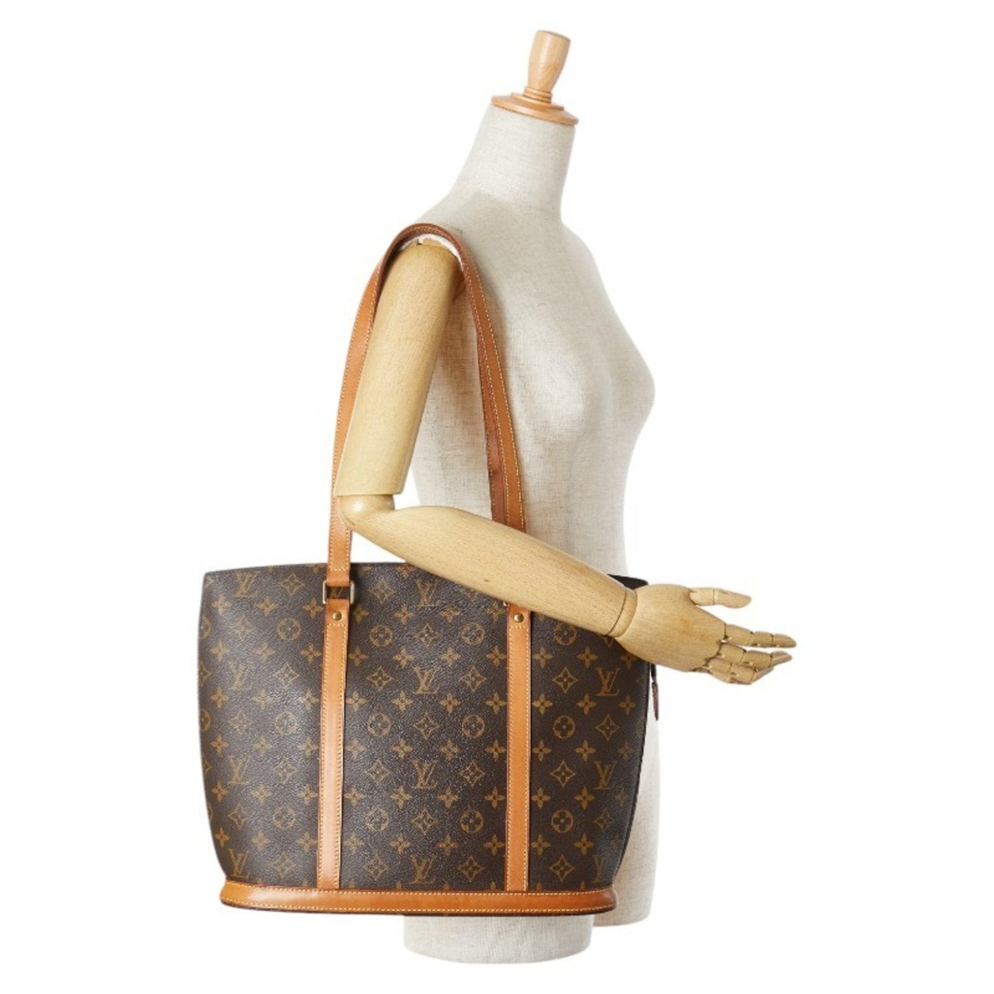Louis Vuitton Brown Pvc Leather Shoulder Bag Tote Bag