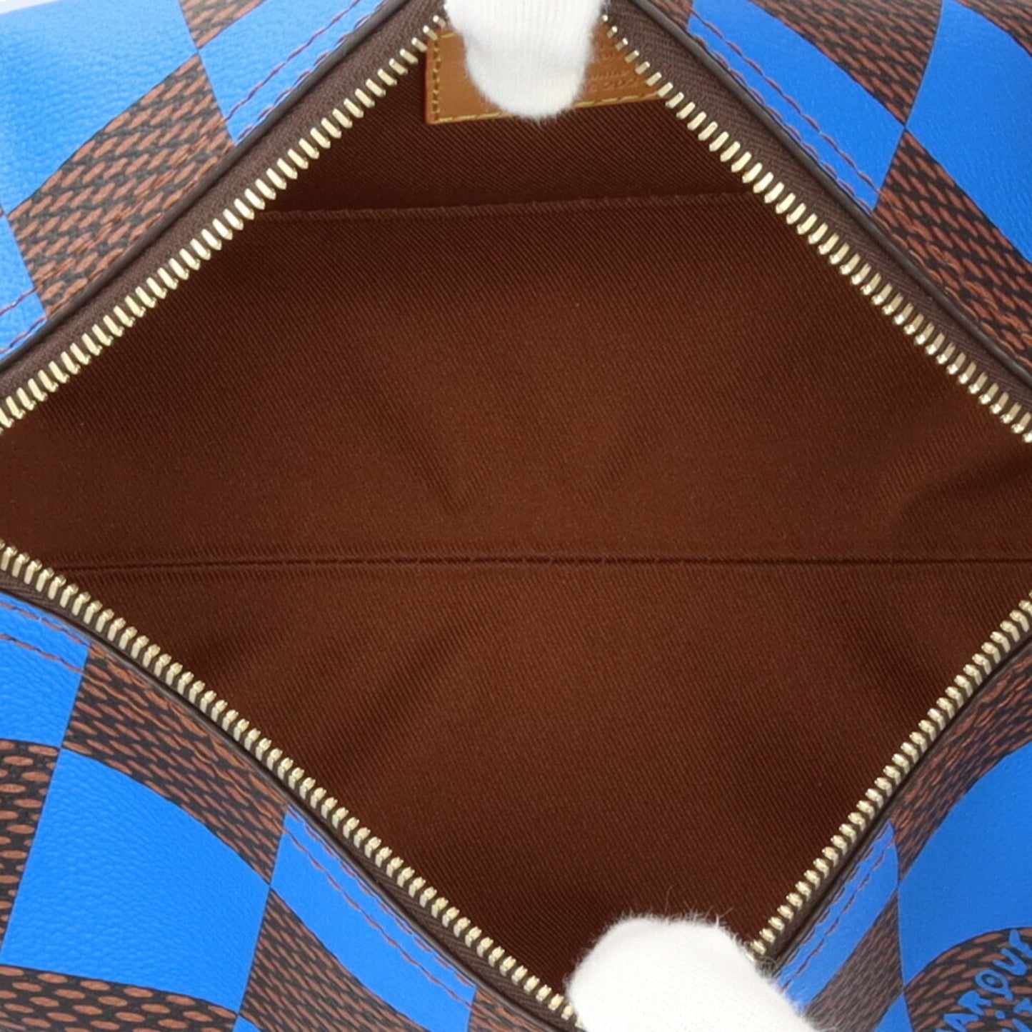 Louis Vuitton Blue Brown Canvas Shoulder Bag
