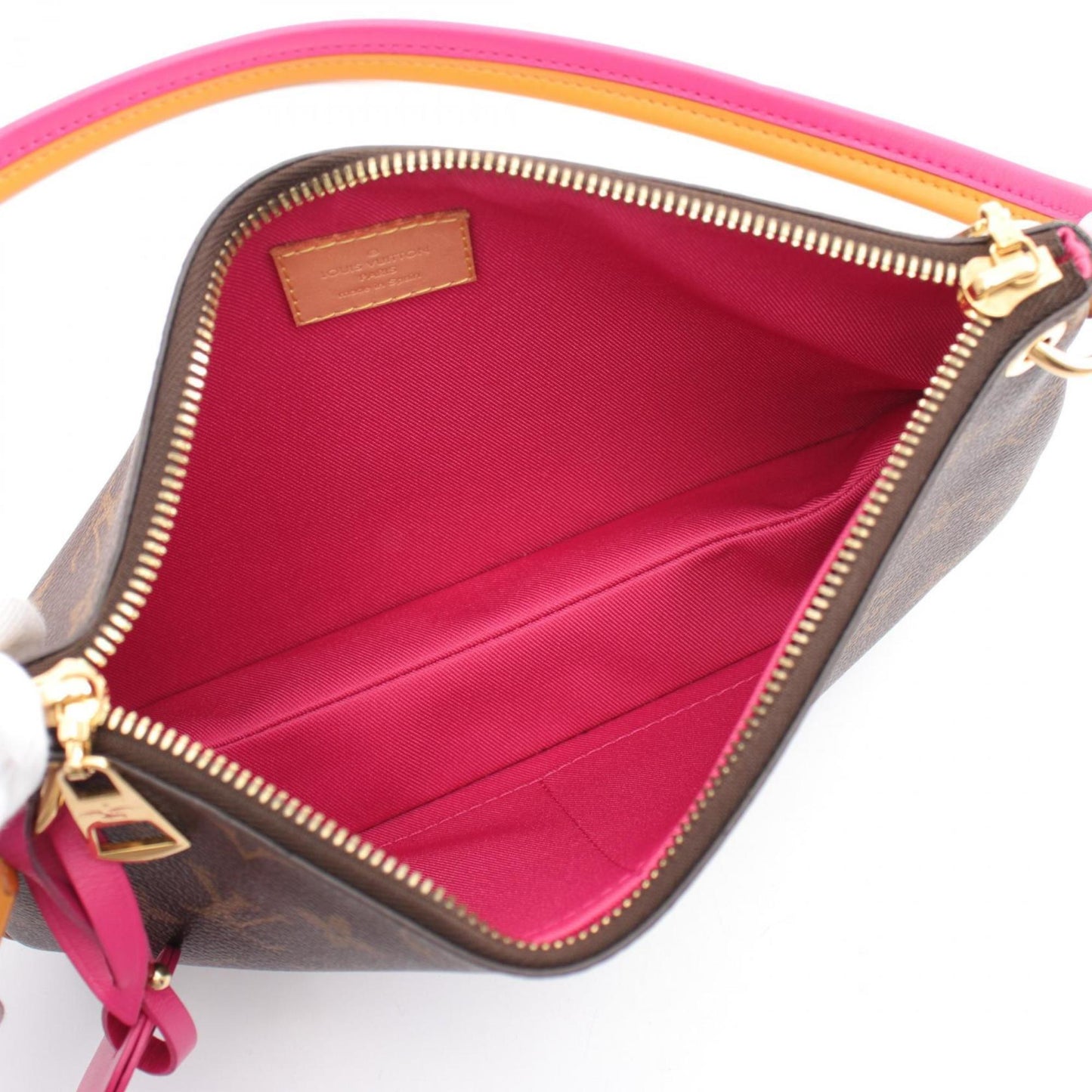 Louis Vuitton Brown Orange Pink Pvc Coated Canvas Leather Shoulder Bag